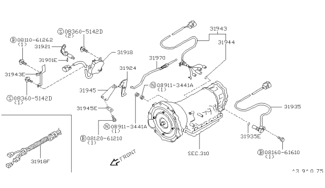 1999 Nissan Pathfinder Control Switch & System Diagram 2