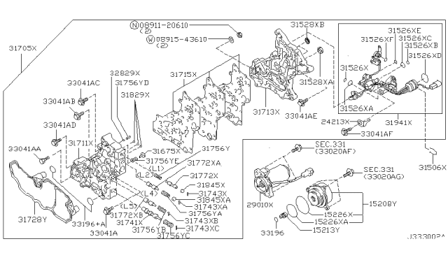 2002 Nissan Pathfinder Element-Oil Filter Diagram for 15208-0W420