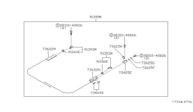 1997 Nissan Pathfinder Sun Roof Parts Diagram 2