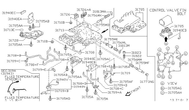 1999 Nissan Pathfinder Control Valve (ATM) Diagram 4