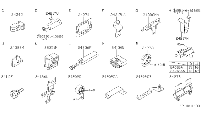 1998 Nissan Pathfinder Bracket-Relay Diagram for 25237-0W003