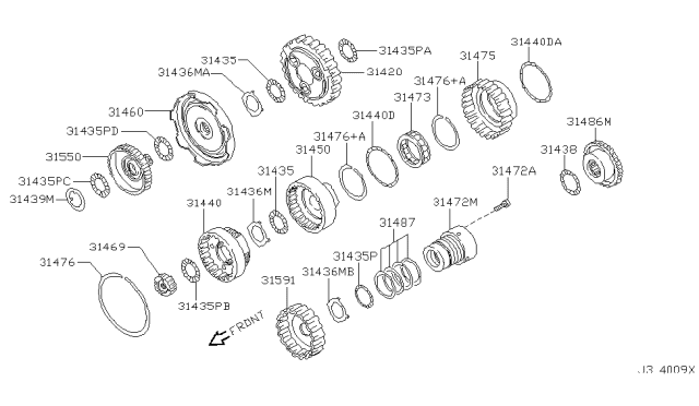 2004 Nissan Pathfinder Governor,Power Train & Planetary Gear Diagram 2