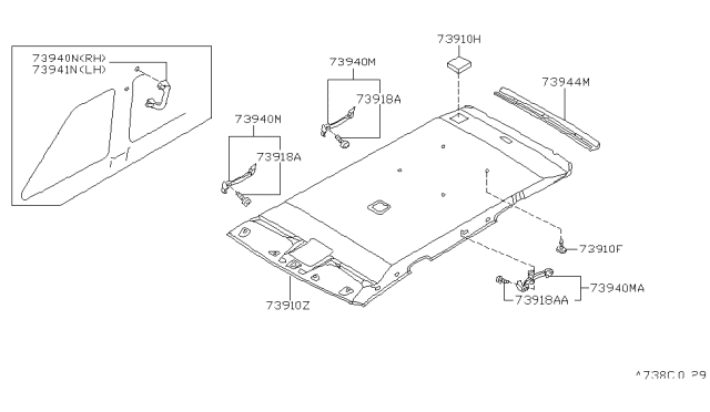 1999 Nissan Pathfinder Roof Trimming Diagram 2