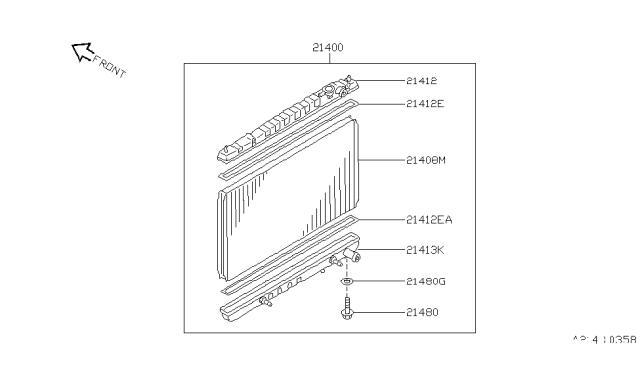 2003 Nissan Pathfinder Seal-Packing,Radiator Diagram for 21414-4P200