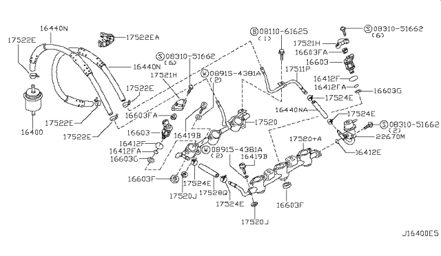 1997 Nissan Pathfinder Fuel Strainer & Fuel Hose Diagram 2