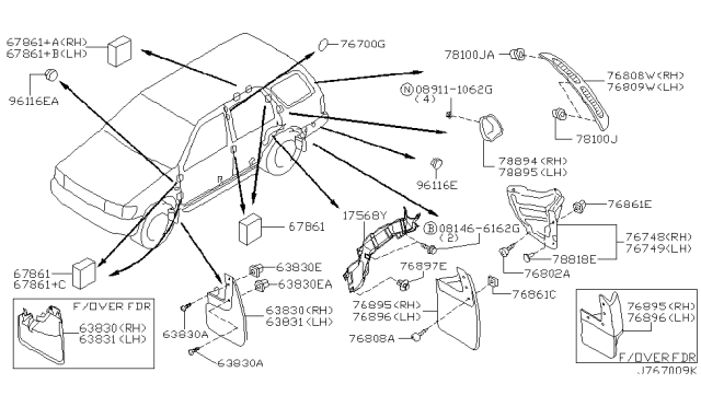 2003 Nissan Pathfinder Body Side Fitting Diagram 2