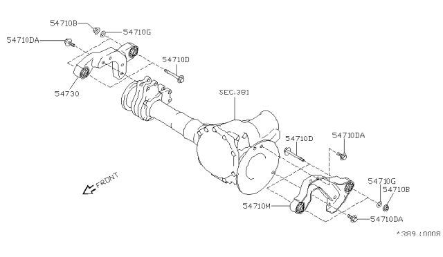 1996 Nissan Pathfinder Insulator Assy-Differential Mounting Diagram for 54730-0W000