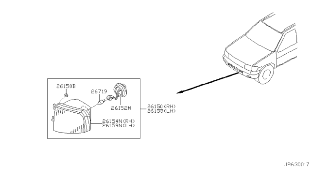 2004 Nissan Pathfinder Fog,Daytime Running & Driving Lamp Diagram 2