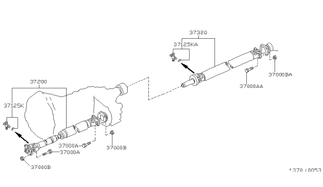 2001 Nissan Pathfinder Shaft Assembly-Rear PROPELLER Diagram for 37300-4W900