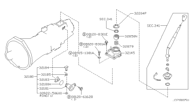 2002 Nissan Pathfinder Transmission Shift Control Diagram 1