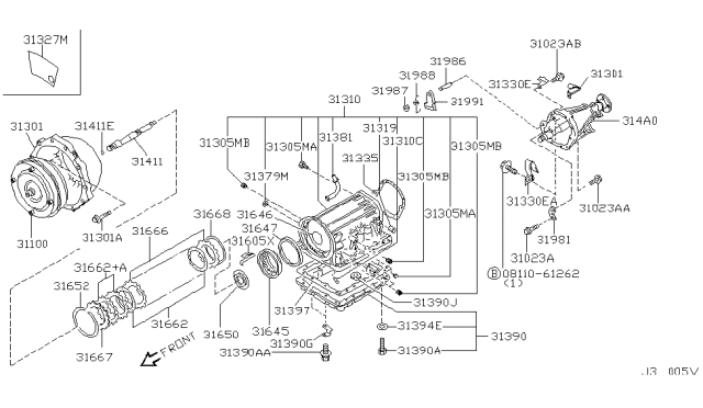 2002 Nissan Pathfinder Torque Converter,Housing & Case Diagram 3