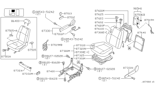 2000 Nissan Pathfinder Front Seat Diagram 9