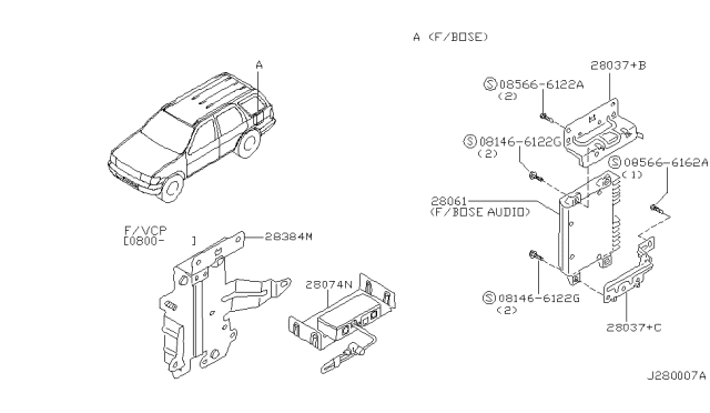 2000 Nissan Pathfinder Audio & Visual Diagram 7