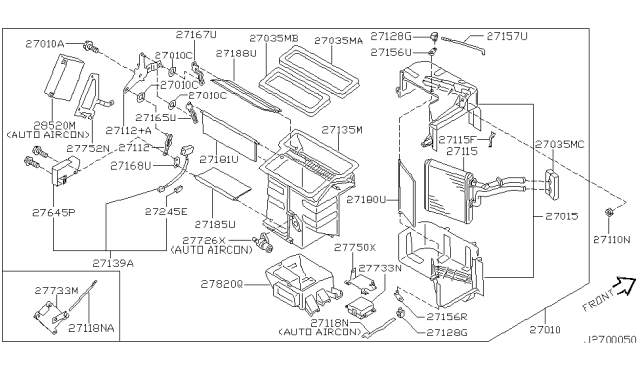 1999 Nissan Pathfinder Heater & Blower Unit Diagram 2