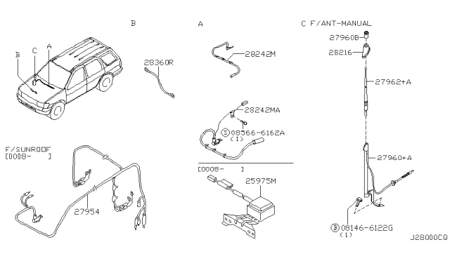 2004 Nissan Pathfinder Audio & Visual Diagram 1