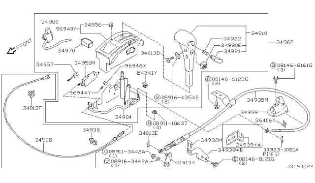 2003 Nissan Pathfinder Auto Transmission Control Device Diagram 1