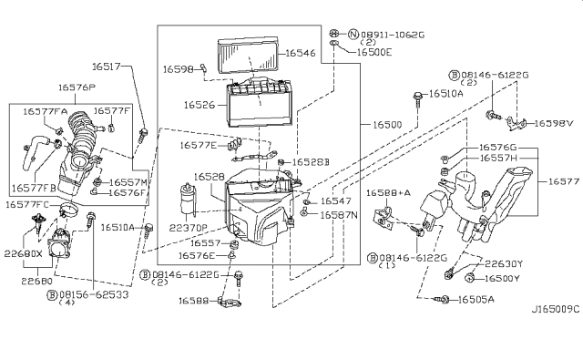 2002 Nissan Pathfinder Air Cleaner Diagram 1