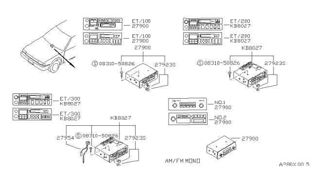 1989 Nissan Stanza Audio & Visual Diagram 3