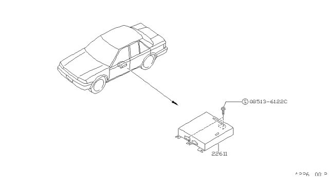 1987 Nissan Stanza Engine Control Module Diagram for 22611-D5503