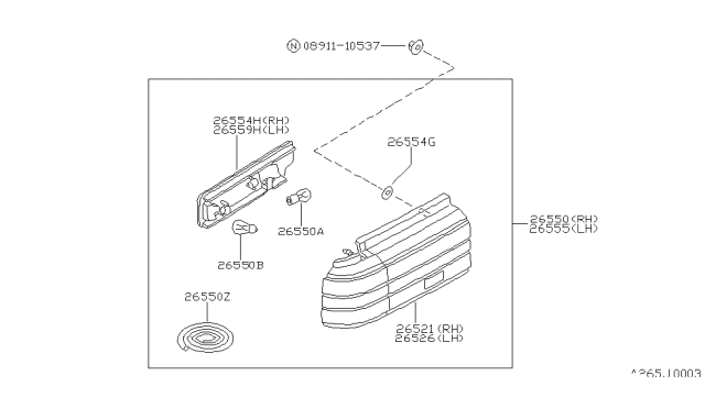 1987 Nissan Stanza Rear Combination Lamp Diagram 2