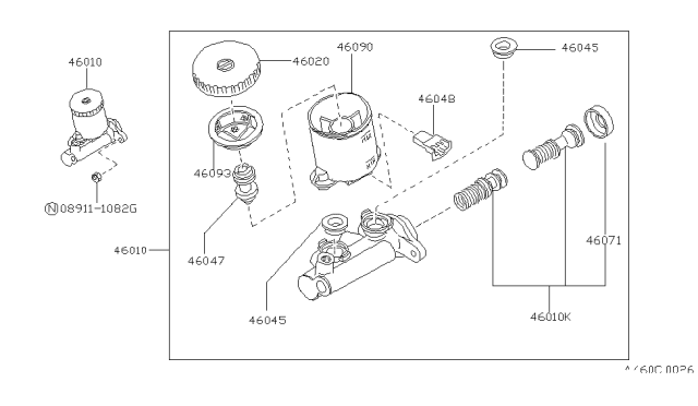1987 Nissan Stanza Sedan Brake Master Cylinder Diagram