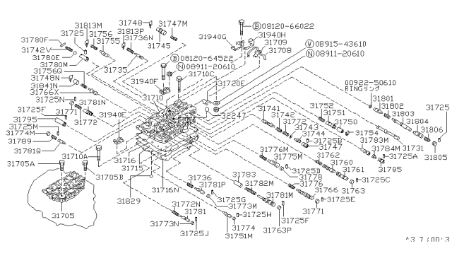 1988 Nissan Stanza Pin-Parallel Diagram for 31725-01X00