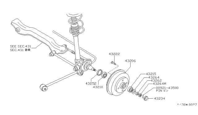 1989 Nissan Stanza Sedan Rear Axle Diagram