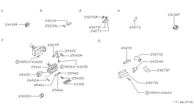 1989 Nissan Stanza Label-Fuse Block Diagram for 24313-D3500