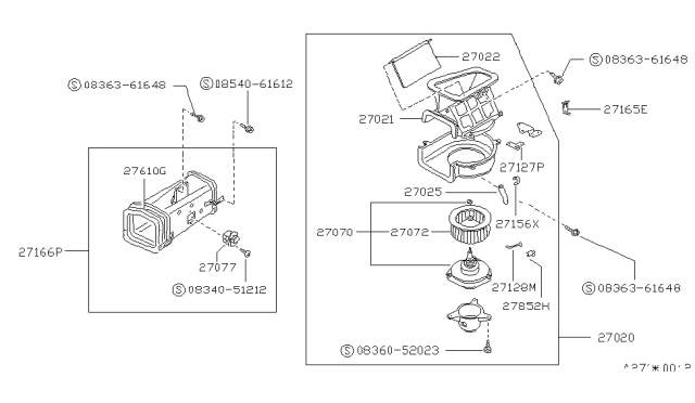 1987 Nissan Stanza Fan W/MOTOR Diagram for 27220-13E10