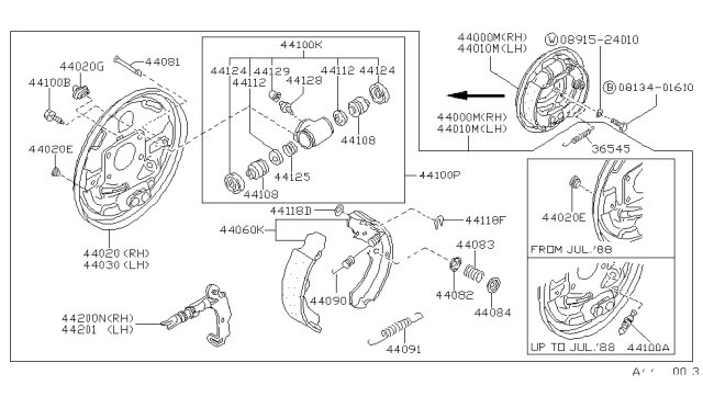 1989 Nissan Stanza Rear Brake Diagram