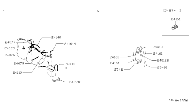 1988 Nissan Stanza Harness Assembly-Engine A Diagram for 24072-D4510