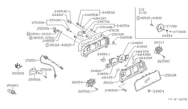 1987 Nissan Stanza Socket Assy-Bulb Diagram for 24860-D4000