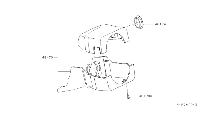 1987 Nissan Stanza Steering Column Shell Cover Diagram