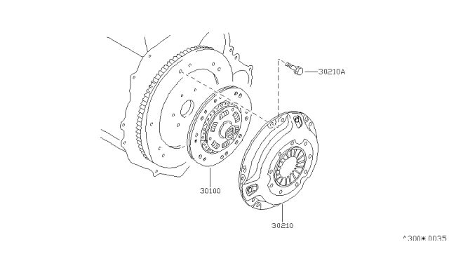 1987 Nissan Stanza Clutch Disc Diagram for 30100-03E02