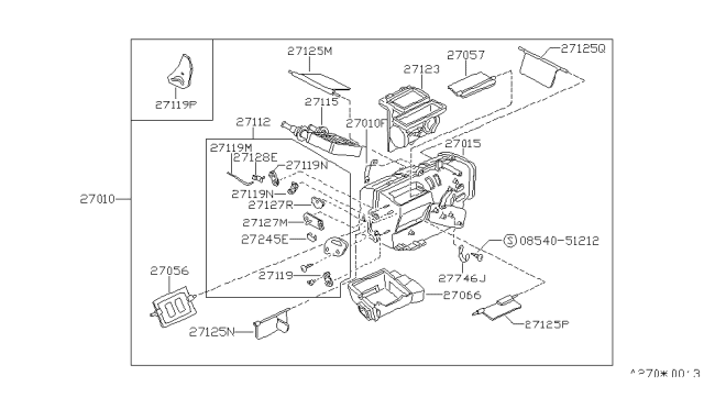 1987 Nissan Stanza Sedan Heater & Blower Unit Diagram