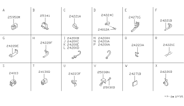 1989 Nissan Stanza Chime Assy-Warning Diagram for 25065-51S01