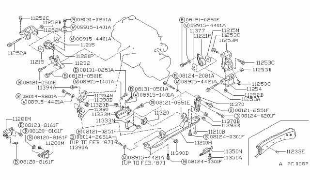 1988 Nissan Stanza Bolt-Hex Diagram for 08131-0251A