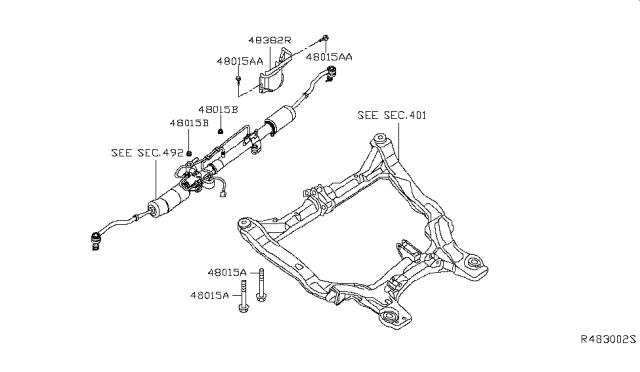 2016 Nissan Murano Steering Gear Mounting Diagram