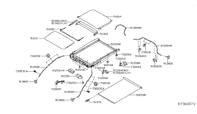 2015 Nissan Murano Sun Roof Parts Diagram