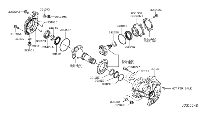 2019 Nissan Murano Case-Transfer Diagram for 33103-3KA0A