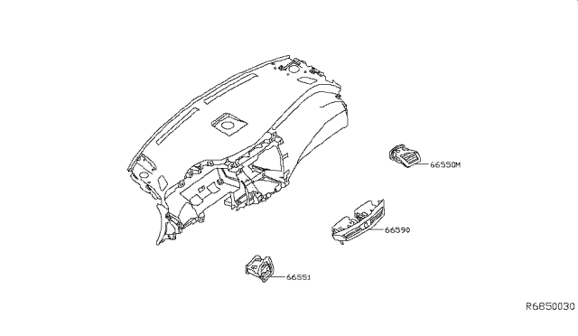 2019 Nissan Murano Vent-Ctr Up Blk Diagram for 68750-9UF0A