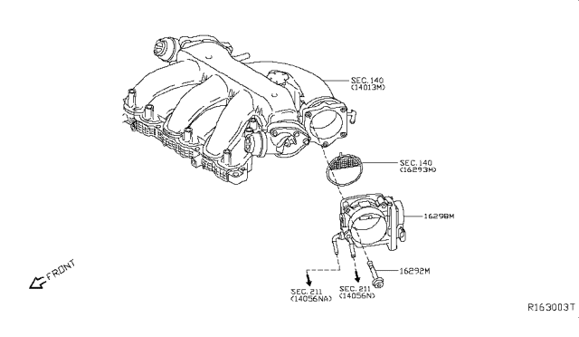 2018 Nissan Murano Throttle Chamber Diagram