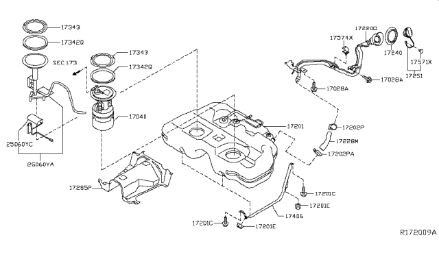 2016 Nissan Murano Fuel Tank Diagram 1