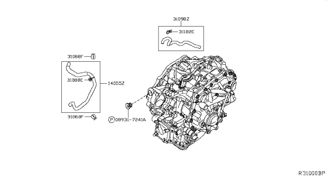 2018 Nissan Murano Auto Transmission,Transaxle & Fitting Diagram 5