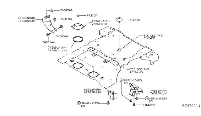 2019 Nissan Murano Floor Fitting Diagram 3