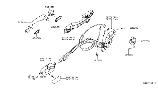 2018 Nissan Murano Rear Door Lock Actuator Motor, Right Diagram for 82500-5AA0E