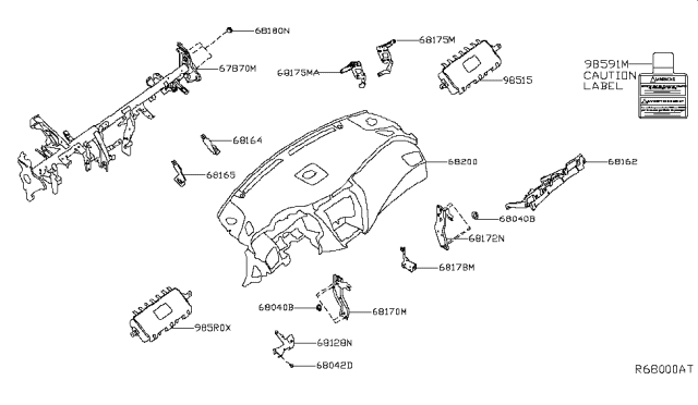 2015 Nissan Murano Air Bag Driver Kit Diagram for 985R0-5AA8B