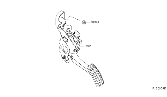 2015 Nissan Murano Lever Complete-Accelerator W/Drum Diagram for 18002-5AA0B