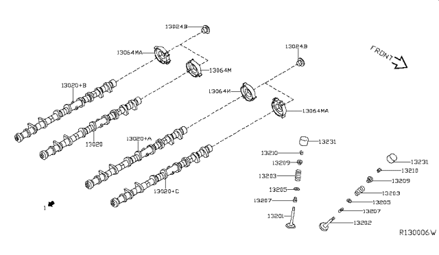 2016 Nissan Murano Camshaft & Valve Mechanism Diagram 1