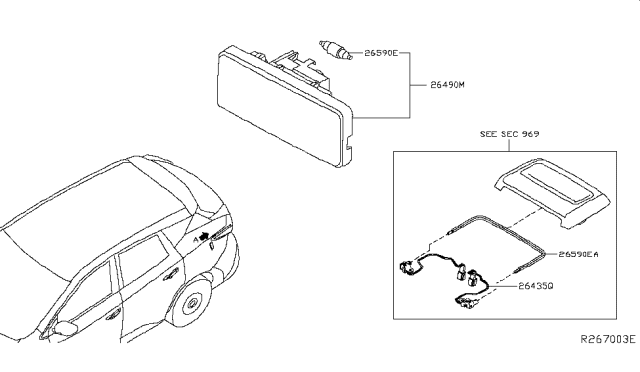 2018 Nissan Murano Guide Light Diagram for 24860-5AA0A